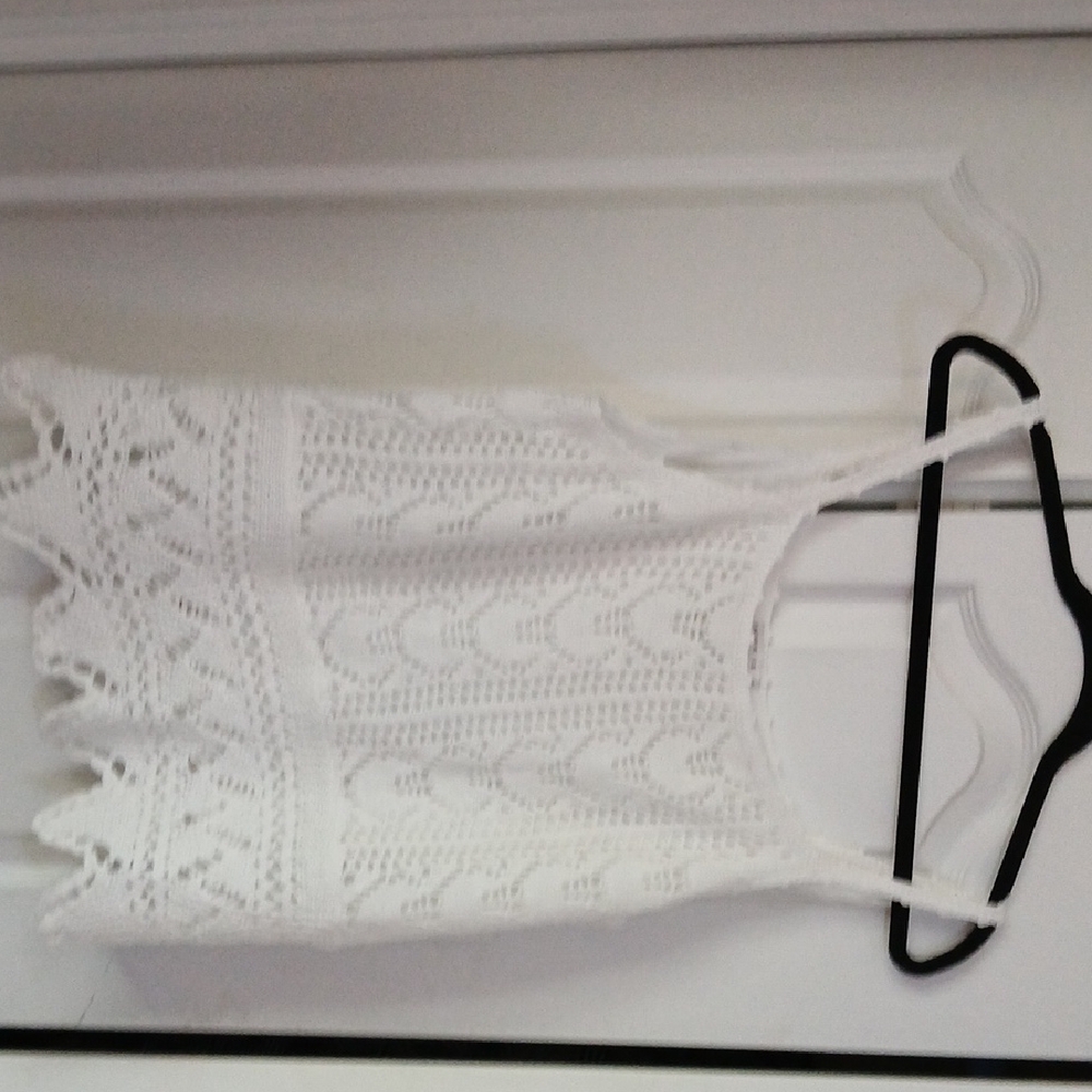 White Crochet Tank Top